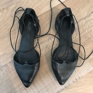 Aldo pointed toe lace up flats
